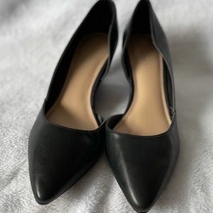 Kelly & Katie Black Leather Wedge